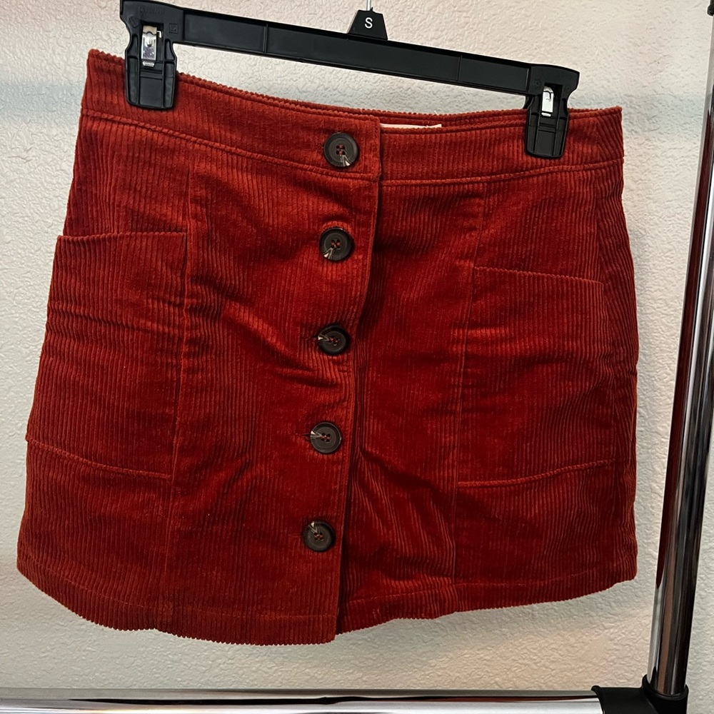 Chloe & Katie from forever21 size M. Corduroy skirt.